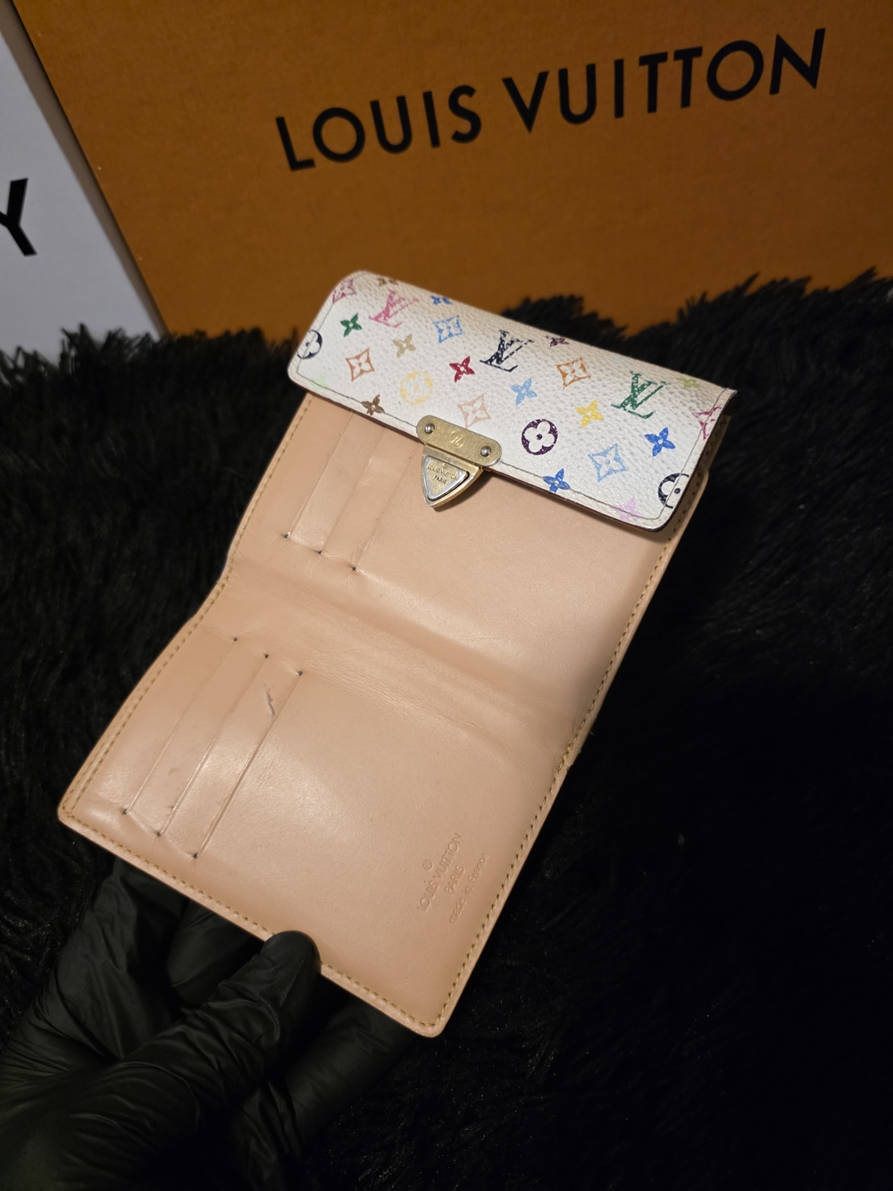 Authentic Louis Vuitton White Multicolor Monogram Wallet - Picture 6 of 16